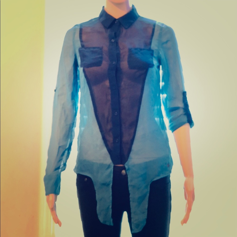 Blue on blue Top